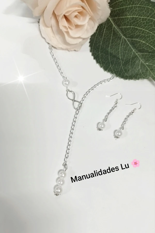 Juego de cadena con infinito y aretes's foto | Manualidades Lu 🌸 |  BizneCubano