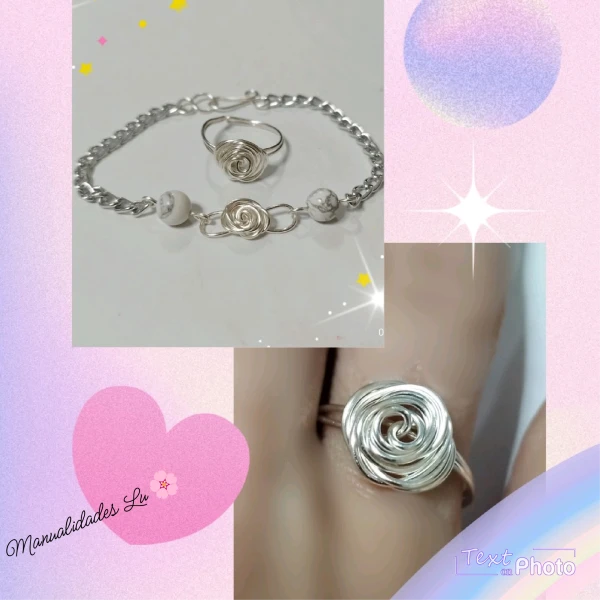 Juego de manilla y anillo con flor's foto | Manualidades Lu 🌸 |  BizneCubano