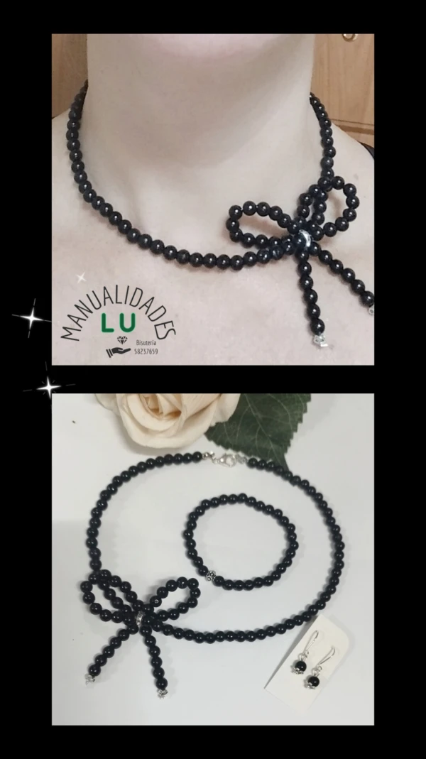 Juego de collar perlas lazo coquette con pulso y aretes's foto | Manualidades Lu 🌸 |  BizneCubano