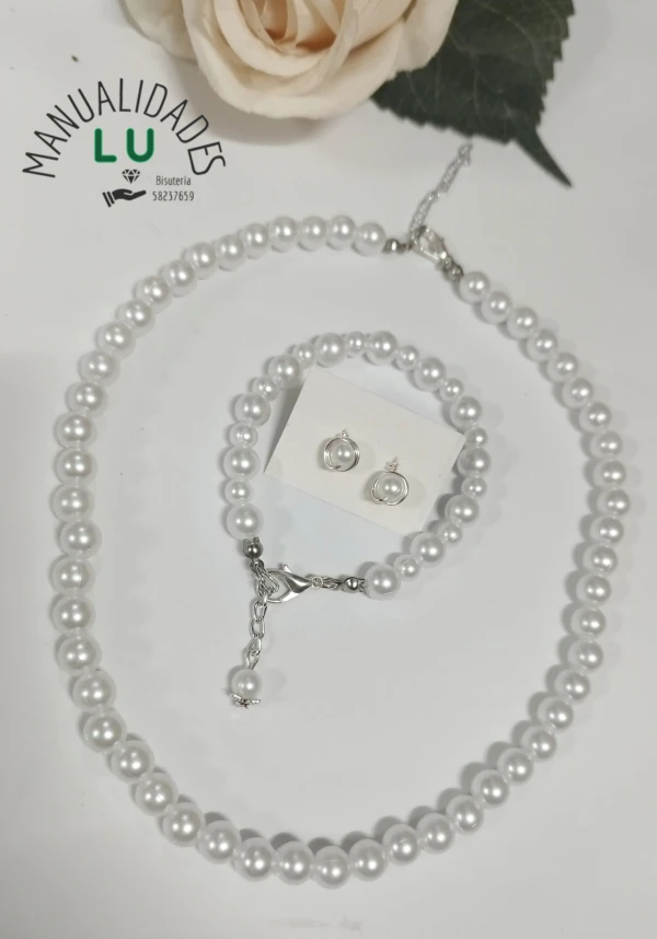 Juego de collar de perlas con pulso y aretes's foto | Manualidades Lu 🌸 |  BizneCubano