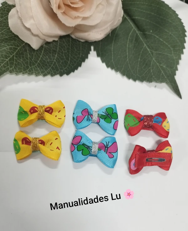 Par de hebillas tic tac mini con lazos. #20A's foto | Manualidades Lu 🌸 |  BizneCubano