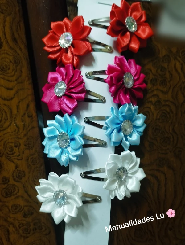 Par de hebillas tic tac con flor satín.'s foto | Manualidades Lu 🌸 |  BizneCubano