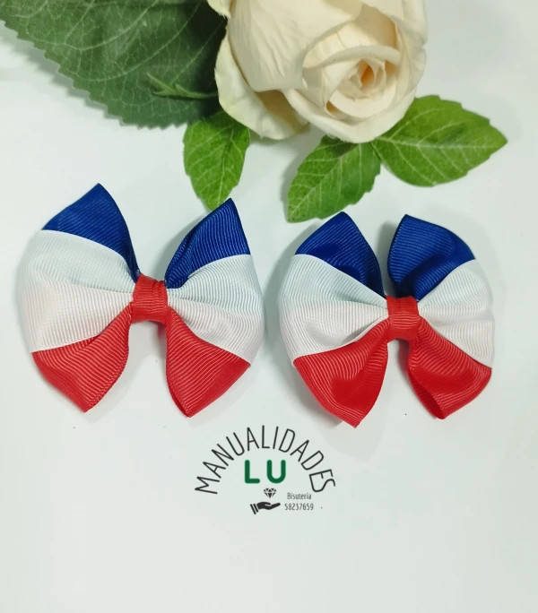 Par de lazos tricolor. #3A's foto | Manualidades Lu 🌸 |  BizneCubano