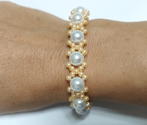 Pulso de perlas en X. p40N's foto | Manualidades Lu 🌸 |  BizneCubano