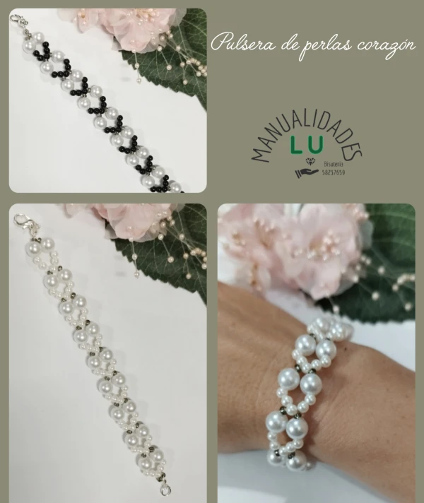 Pulsera de perlas en forma de corazón.'s foto | Manualidades Lu 🌸 |  BizneCubano