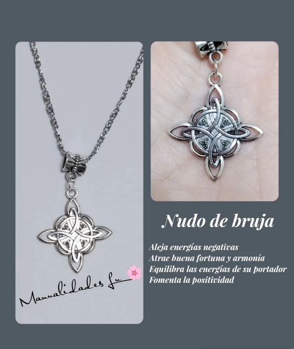 Cadena de acero inoxidable y dije Nudo de Bruja's foto | Manualidades Lu 🌸 |  BizneCubano