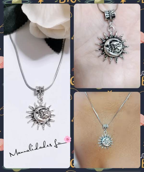 Cadena de acero inoxidable con dije Sol & Luna's foto | Manualidades Lu 🌸 |  BizneCubano