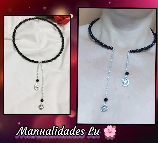 Collar de alambre de memoria con dije Luna y Sol. #95A's foto | Manualidades Lu 🌸 |  BizneCubano
