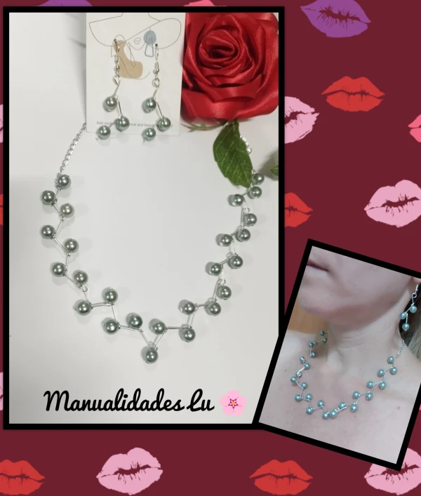 Juego de collar y aretes en zig zag. (#100A)'s foto | Manualidades Lu 🌸 |  BizneCubano