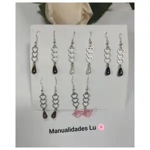 Aretes triple corazón miniatura 2