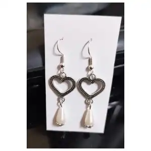Aretes corazón perla. p53N miniatura 1