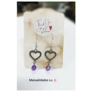 Aretes corazón perla. p53N miniatura 2