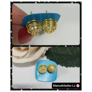 Aretes con perla encapsulada #30A miniatura 1