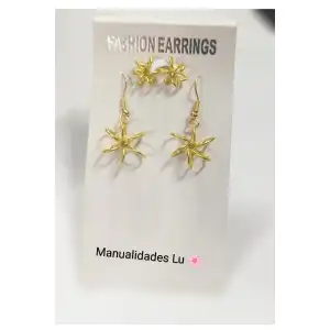 Aretes largos con flor de alambre de cobre en aros. #63N miniatura 2