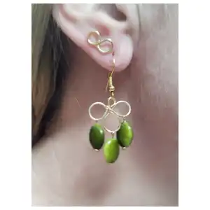 Aretes flor de lis con colgantes. #49A miniatura 2