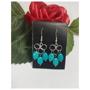 Aretes flor de lis con colgantes. #49A miniatura 4