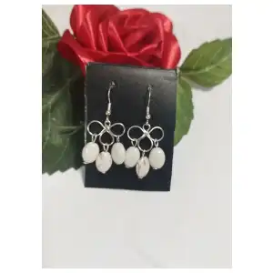 Aretes flor de lis con colgantes. #49A miniatura 3