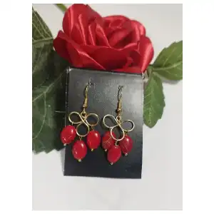 Aretes flor de lis con colgantes. #49A miniatura 5