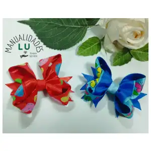 Lazo mariposa doble color. #59A miniatura 1