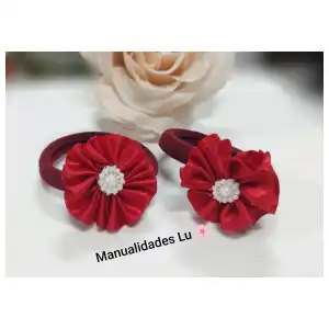 Par de felpas con flor liston de 1.5cm. #11A miniatura 1