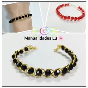 Pulsera de alambre trenzado con cristales miniatura 1