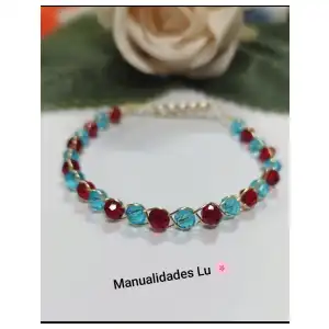 Pulsera de alambre trenzado con cristales miniatura 4