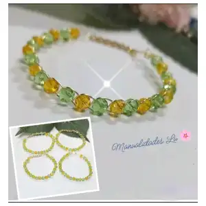 Pulsera de alambre trenzado con cristales miniatura 3