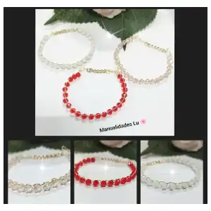 Pulsera de alambre trenzado con cristales miniatura 5