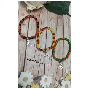 Pulso con cuentas de cristal bicolor. miniatura 1