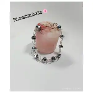 Pulsera de corazones y cristales miniatura 2
