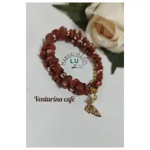 Pulsera de alambre de memoria con piedra luna y balines de acero inoxidable miniatura 2