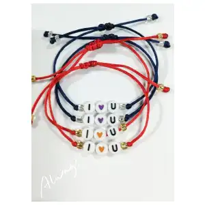 Pulsera macramé sencilla con letras miniatura 6