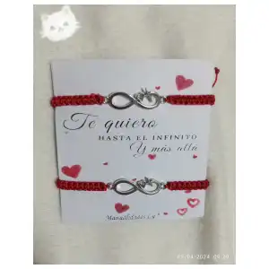 Pulsera macramé tejida con símbolo del infinito miniatura 2