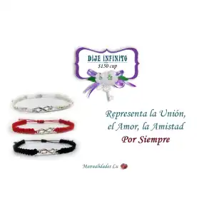 Pulsera macramé tejida con símbolo del infinito miniatura 1