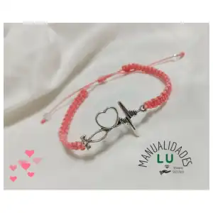 Pulsera macramé tejida con conector  metálico miniatura 5