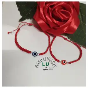 Pulsera macramé tejida ojo turco miniatura 1