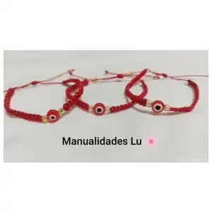 Pulsera macramé tejida ojo turco miniatura 3