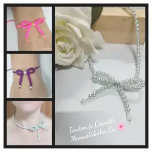 Pulsera macramé con lazo coquette. p58N miniatura 2
