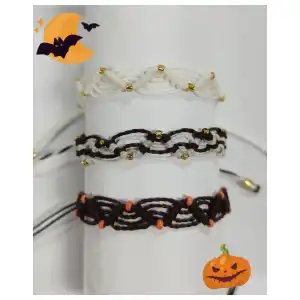 Pulsera macramé tejida en forma de telaraña. p36B miniatura 1