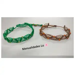 Pulsera macramé tejida en forma de telaraña. p36B miniatura 2