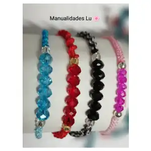 Pulsera macramé tejida con cristales swarovski. p23N miniatura 3