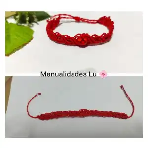 Pulsera macramé tejida con cristal en el centro. p1N miniatura 2
