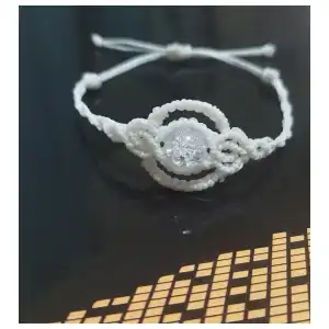 Pulsera macramé tejida en forma de reloj. p31N miniatura 1