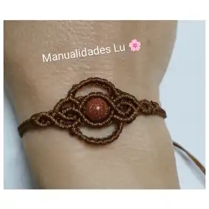 Pulsera macramé tejida en forma de reloj. p31N miniatura 2