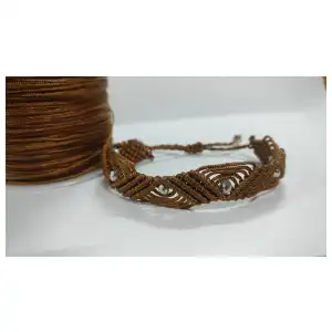 Pulsera macramé tejida de conchas y picos. p25B miniatura 1