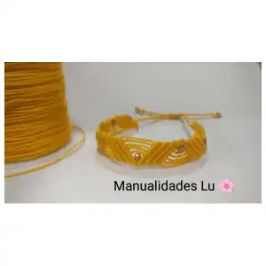 Pulsera macramé tejida de conchas y picos. p25B miniatura 2