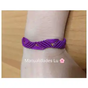 Pulsera macramé tejida de conchas y picos. p25B miniatura 3