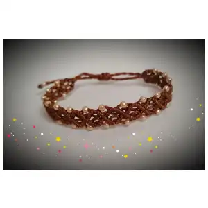 Pulsera macramé tejida en forma de rombos. p68B miniatura 1