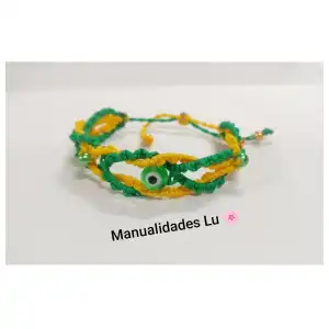 Pulsera macramé tejida entrelazada una dentro de otra. p60B miniatura 2