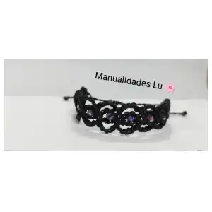 Pulsera macramé tejida cereza. p8N miniatura 2